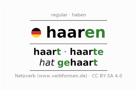 verb für kein haar|haaren bedeutung.